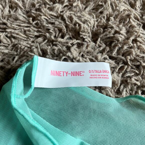 NWT! Juniors' Ninety-Nine° Mini Sarong Mesh Mint Swim Cover Up One Size Fits All - Picture 3 of 6